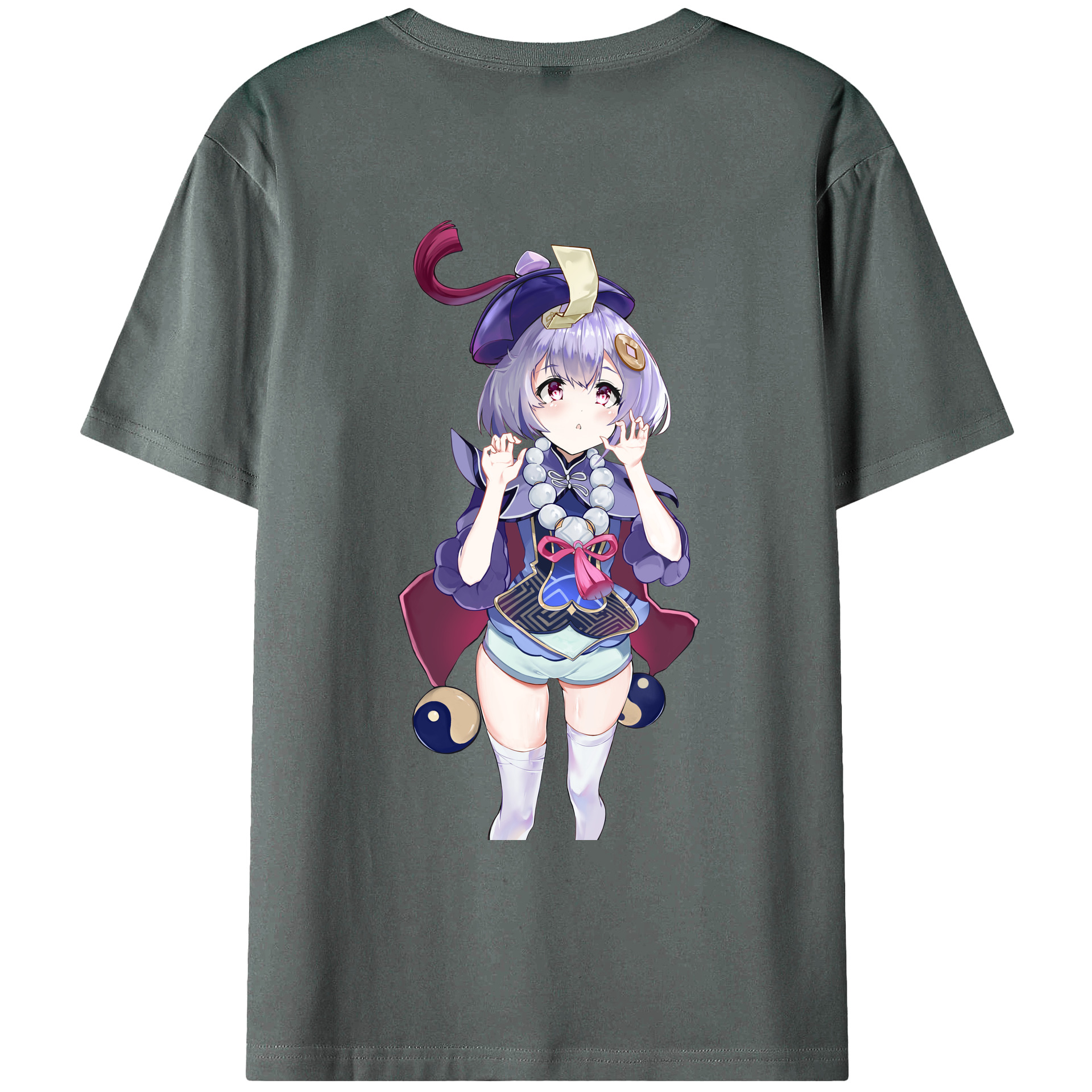 げんし神 七七 なな  genshin Nana 綿100％ メンズ半袖Tシャツ（バックプリント） 通気性